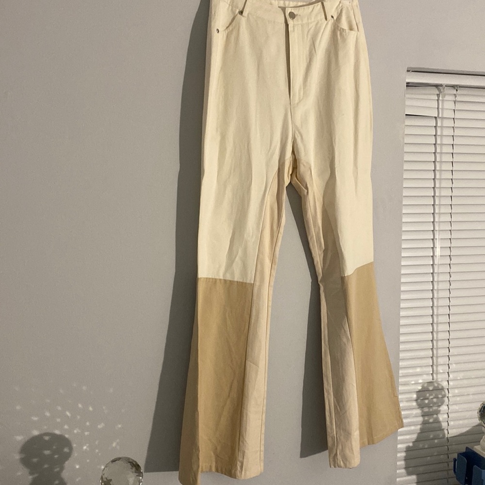 Zipper Fly Colorblock Flare
Leg Pants
Size:S